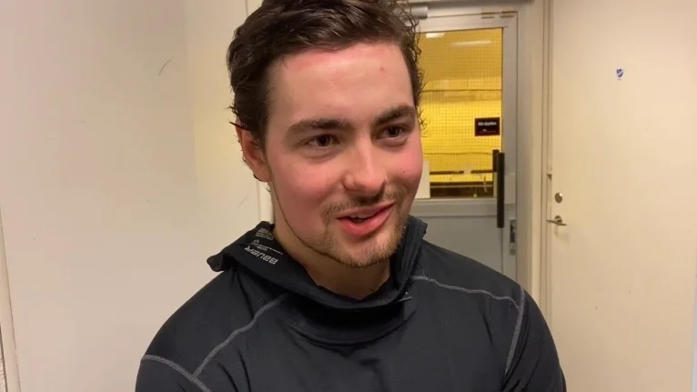 IFK Motalas ytterhalv Albin Bjerkegren intervjuas inför tisdagens hemmamatch mot Sandvikens AIK.