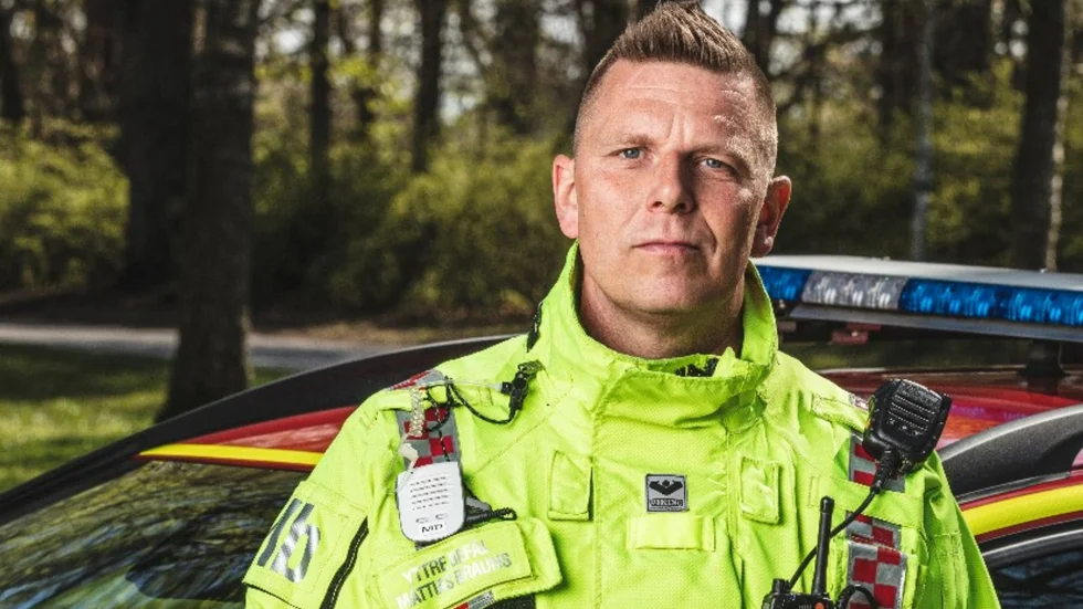Mattias Braun, styrkeledare hos deltidsbrandkåren i Söderköping.
