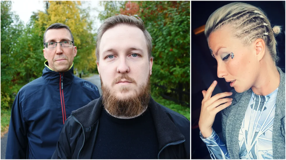 Trumbiten består av Tommy och Adam Arngren, i helgen spelar de med hjälp av DJ Annie V (till höger).