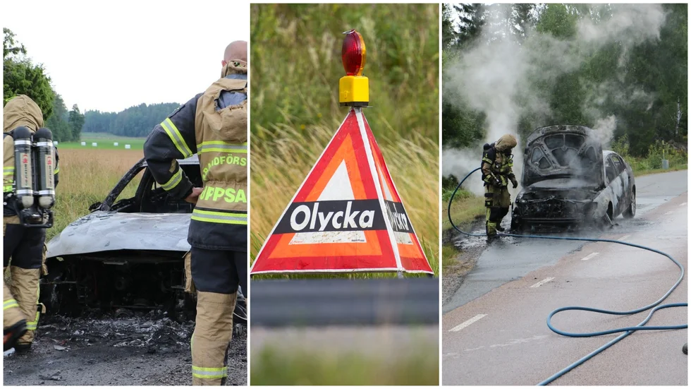 Tre olyckor på kort tid där personbilar börjat brinna mitt under färd. 