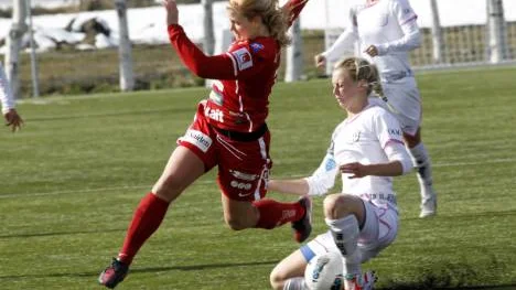 Här var det stopp. Jennifer Nobis och hennes Piteå lyckades inte få hål på Malmö - trots flera heta chanser.