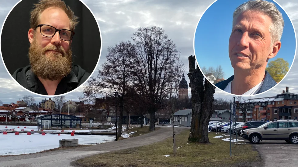 Anders Lorentz Pantzar, verksamhetsutvecklare, och Joakim Swärd, etableringsansvarig, ser positivt på ett nytt storhotell i Strängnäs. Det här området i Västerviken fick högsta betyg som plats av konsultfirman som gjort analysen. 