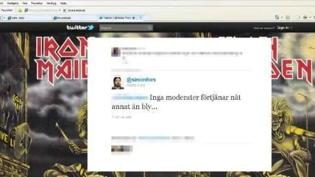 Vänsterpartisten Simon Fors inlägg på twitter.