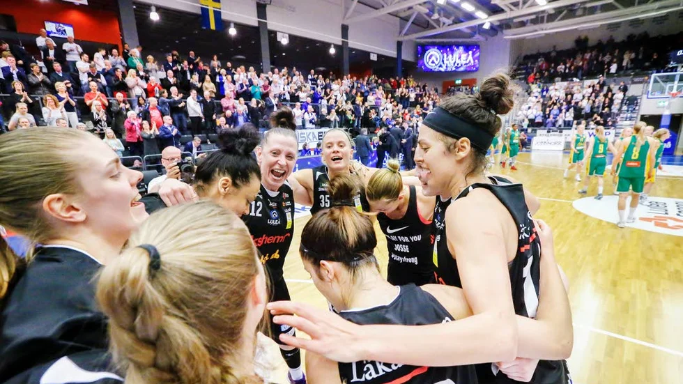 Finaljubel. Nu är Luleå Basket klart för final och där väntar antingen Sallén eller Udominate.
