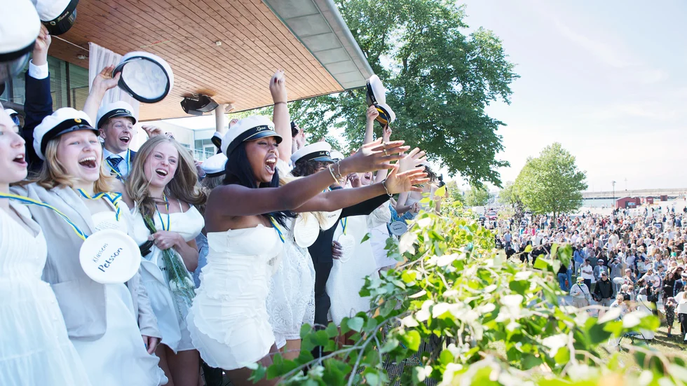 Studenternas utspring vid Wisby strand.