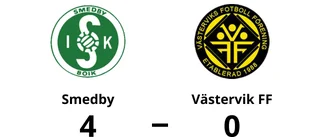 Västervik FF föll mot Smedby med 0-4