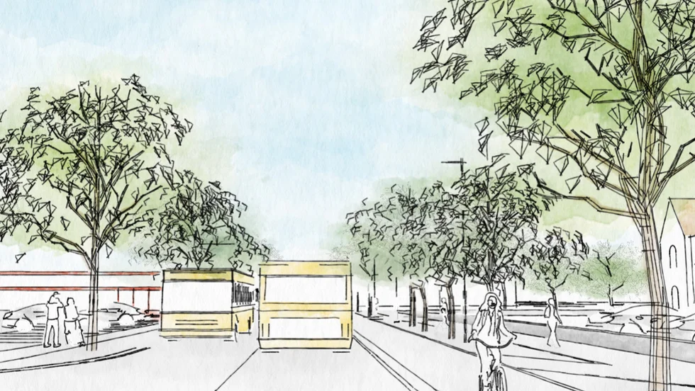 En cykelbana och ny busshållplats kommer att finnas efter återställandet av vägen.