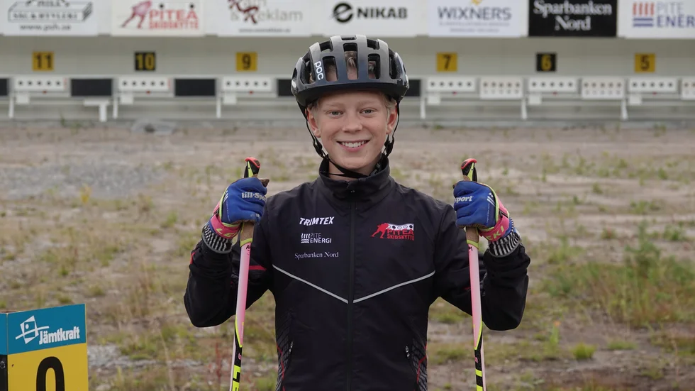 Vidar Marklund tog guld för Piteå Skidskytteklubb i klassen pojkar 14-15.