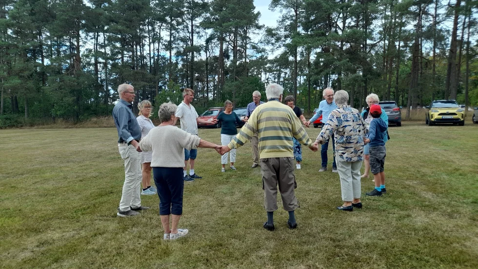 Föreningen Gotländska Folkdansare i Lärkparken i Roma.