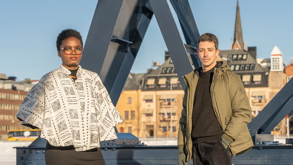 Aude Mgba och Bruno Alves de Almedia är konstnärliga ledare för Luleåbiennalen i år.