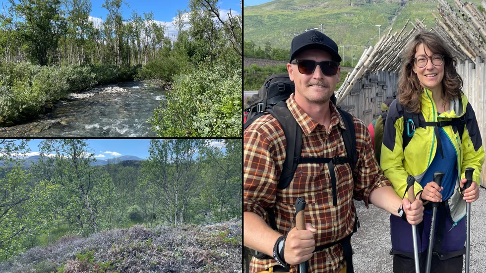Varmt och torrt i fjällen. "Bada och gå tidigt på morgonen", tipsar Fredrik Johansson och Elisa Nordin om. 