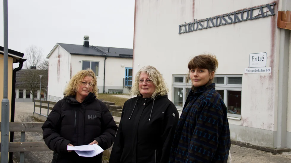 Lisa Blochmann, Barbro Kalström och Hanna Dagerås är en del av föräldragruppen på Fårösundsskolan.