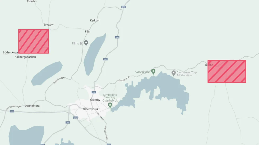 I närheten av Österbybruk planeras just nu för två större solcellsparker. 