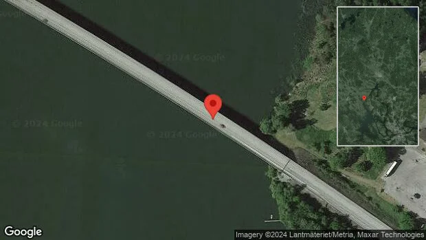 Varning för vildsvin på vägen på E18