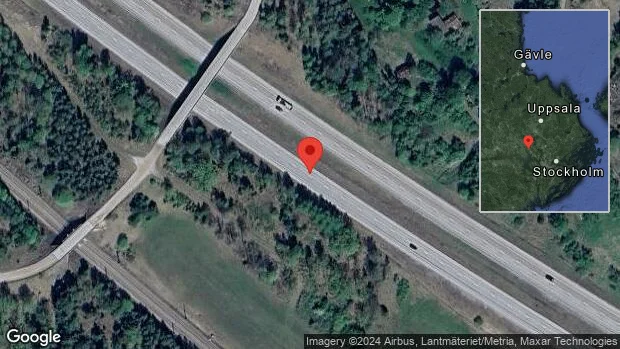 Varnar för vildsvin på vägen på E18