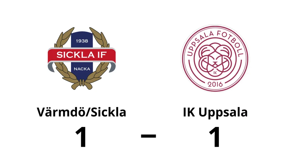 Värmdö IF/Sickla IF spelade lika mot IK Uppsala Fotboll
