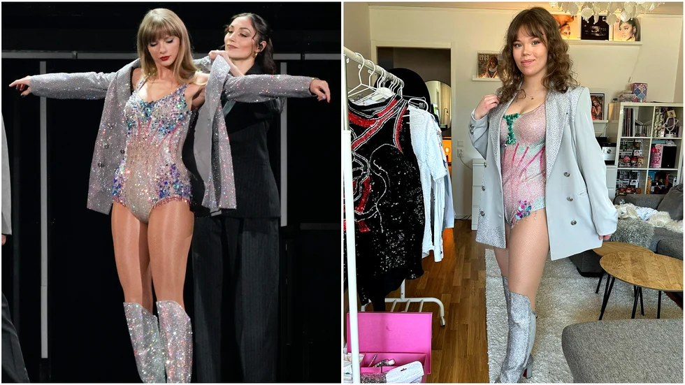 Taylor Swifts "Lover"-bodysuit är en av hennes mest uppskattade av fansen. Elin Johansson har gjort en kopia, med både kavaj och stövlar, inför helgen.