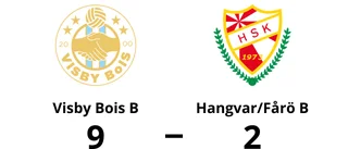 Målfest för Visby Bois B hemma mot Hangvar/Fårö B
