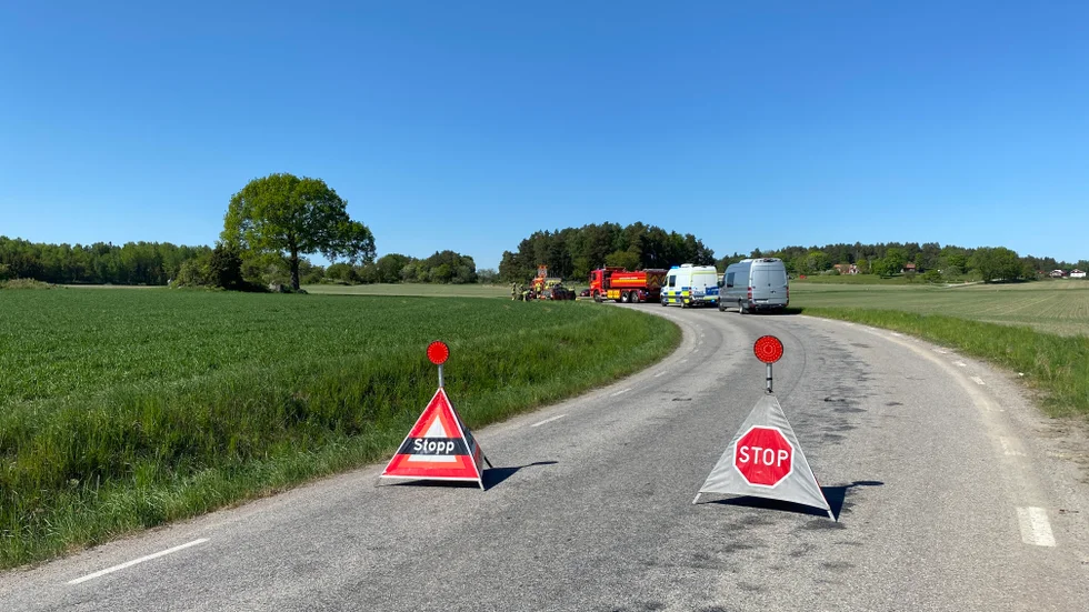 Räddningsinsats på platsen.