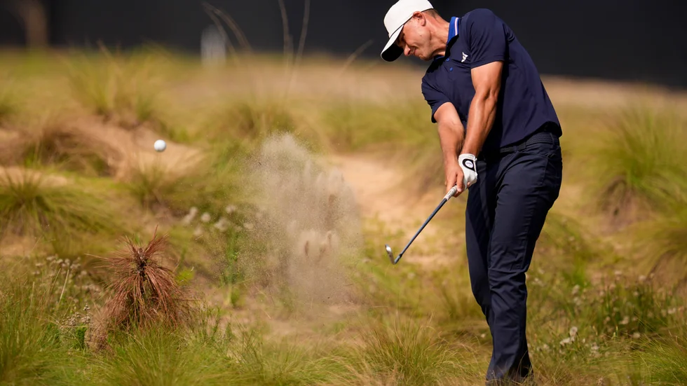 Ludvig Åberg under fjärde och sista rundan i US Open.