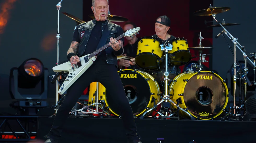 Metallicas James Hetfield och Lars Ulrich på Tons of Rock i Oslo på onsdagkvällen.