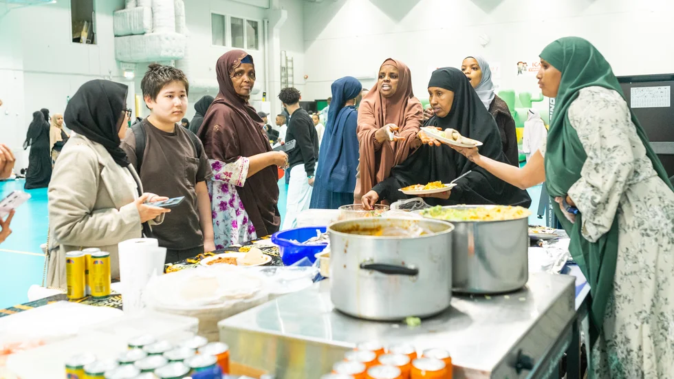 
"Eid al-Fitr" means that the month-long fast of Ramadan is over. Food is a part of the celebration.