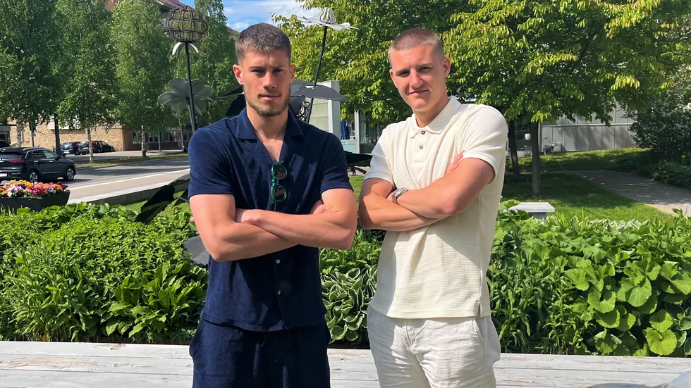 Viktor Steen och William Videhult, Piteå IF. Berättar om varandra och övriga laget och bjöd på en hel del intressant information om gänget som trivs bra ihop.
