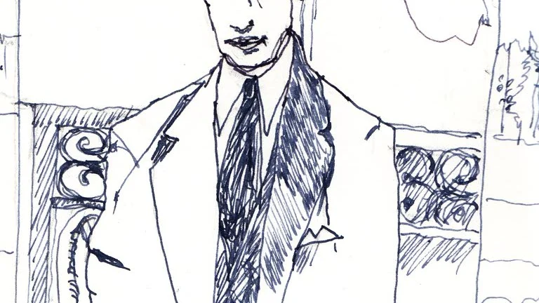 Balkongporträtt av Eyvind Johnson