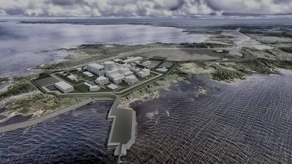 Kärnkraftverk. Finsk-ryska Fennovoimas planerade kärnkraftverk i Pyhäjoki längs den finska kusten i höjd med Skellefteå.