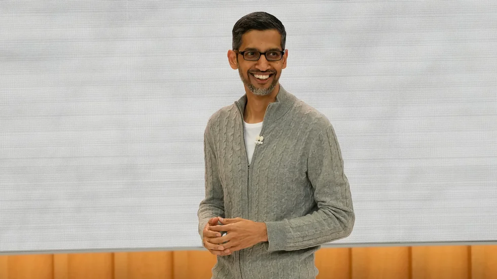 Sundar Pichai, vd för Alphabet, vid konferensen i Silicon Valley.