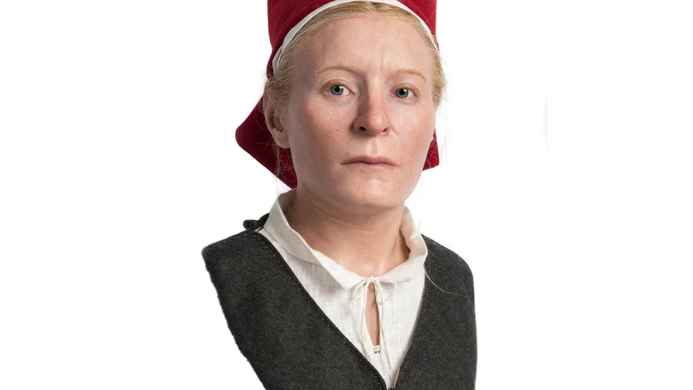 Forskarna har gjort en ansiktsrekonstruktion av skelett G, även kallad Gertrud, från Vasaskeppet.