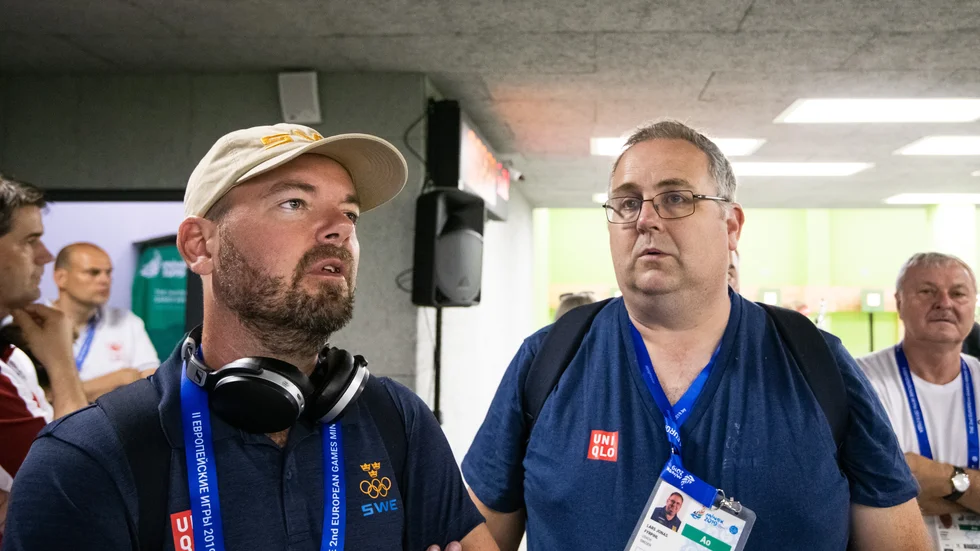 Morgan Johansson Cropper (till vänster) under European Summer Games i Minsk 2019.