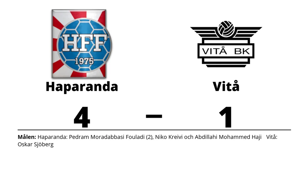 Haparanda FF vann mot Vitå BK
