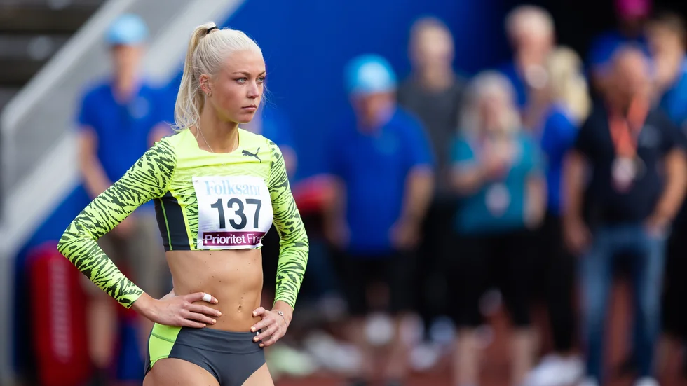 Maja Nilsson under Folksam GP i Göteborg under lördagen. Hon vann höjhoppstävlingen med ett hopp på 1,87.