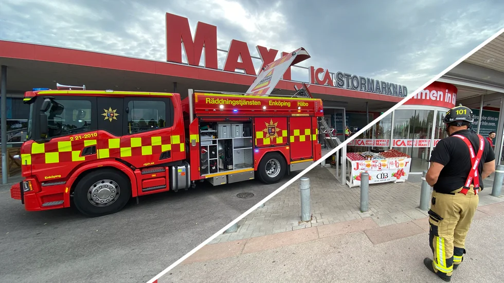 Ica Maxi på Vagnsgatan 3 i Enköping har utrymts efter att en fritös fattade eld. 