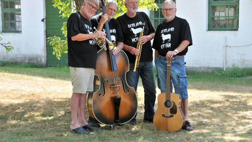 Gotland Hot Får spelar New Orleans-jazz, främst på södra ön men på tisdag i Lärbro. I bandet ingår Peter Ekstrand (kornett), Björn Eriksson (kontrabas), Björn Ullberger (klarinett och tenorsax) samt Leif Gustafson (gitarr).