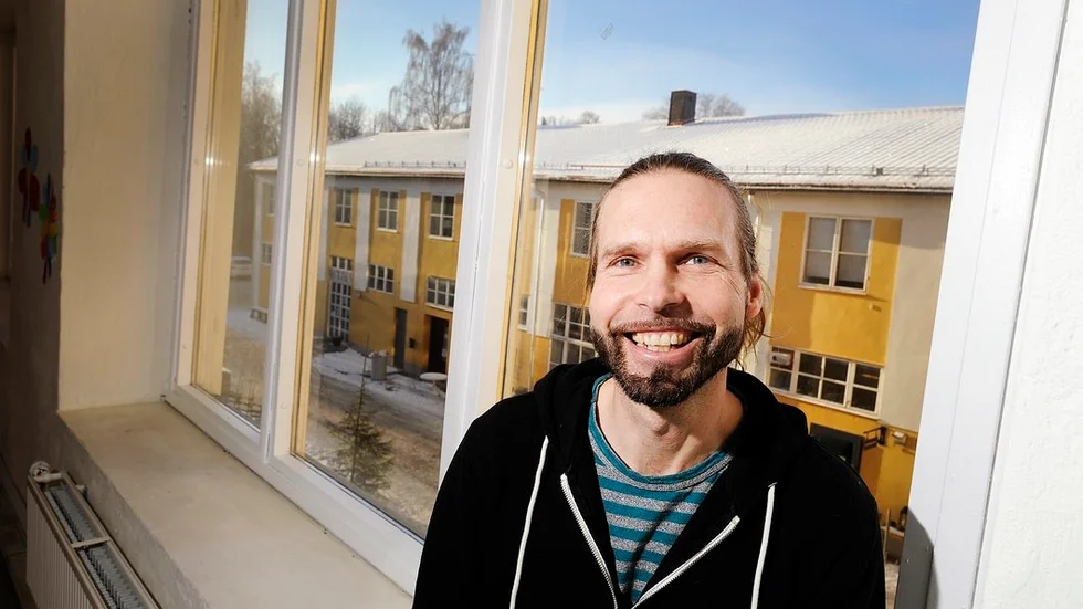 Stefan Seidel på Drömfabriken var en av arrangörerna när det i tisdags kväll hade bjudits in till en workshop i Gula industrihuset.