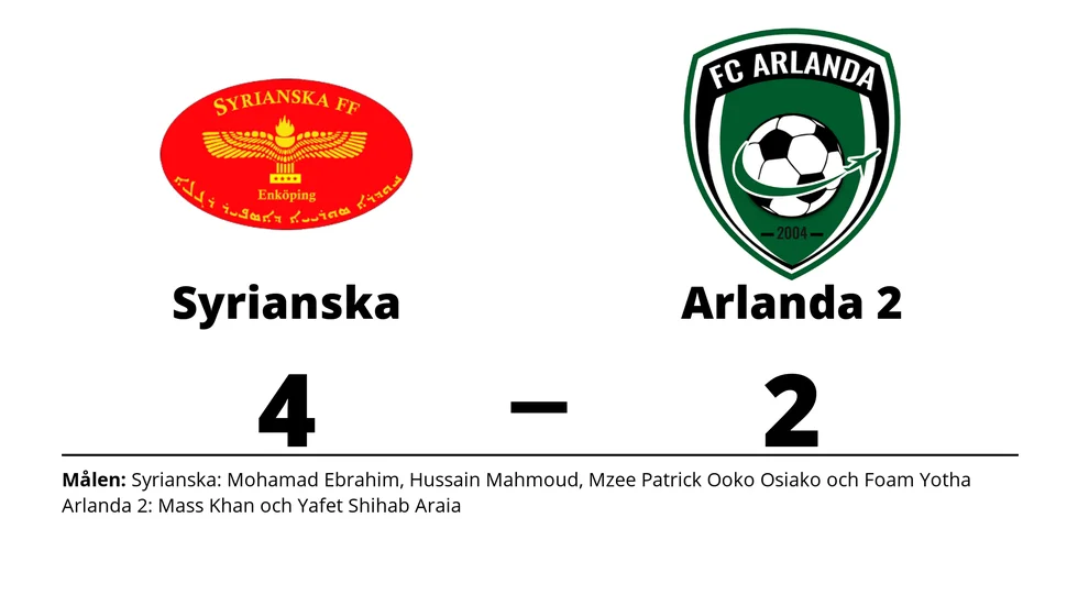 Syrianska FF vann mot FC Arlanda 2