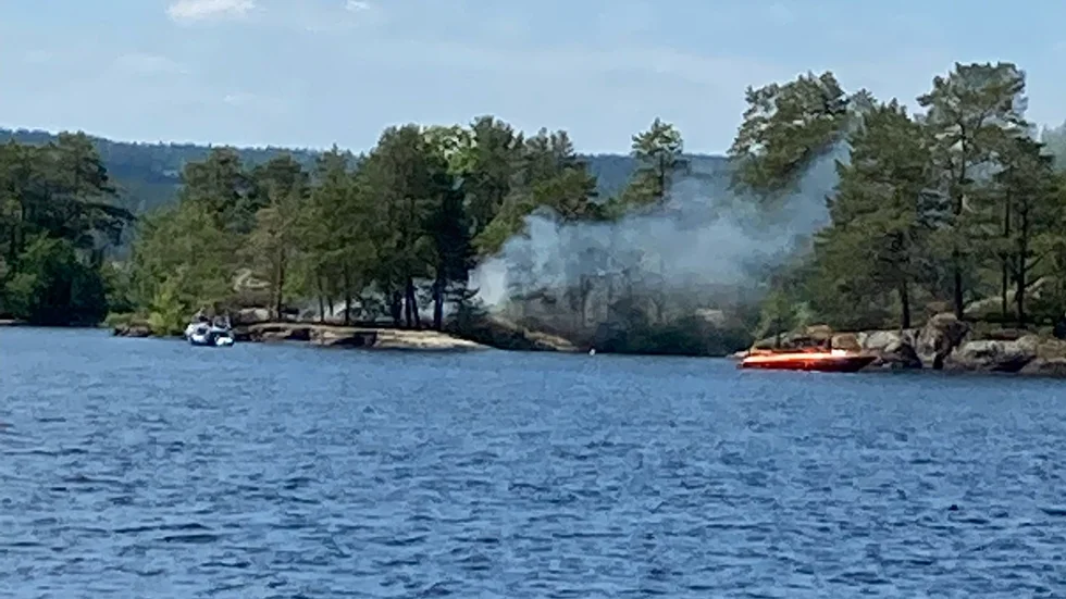 Björkfors brandvärn ryckte ut till Grytö i Åsunden efter larm om brand.