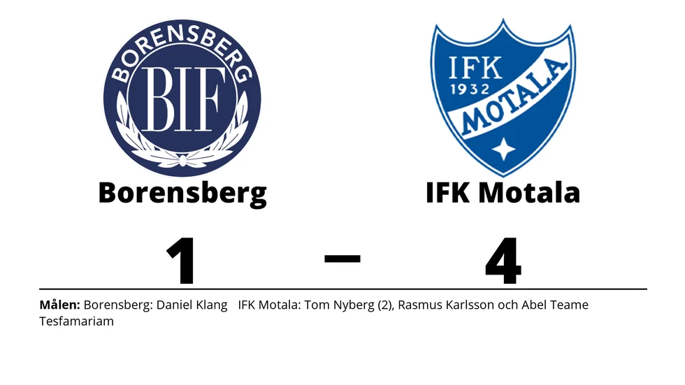 Borensbergs IF förlorade mot IFK Motala FK