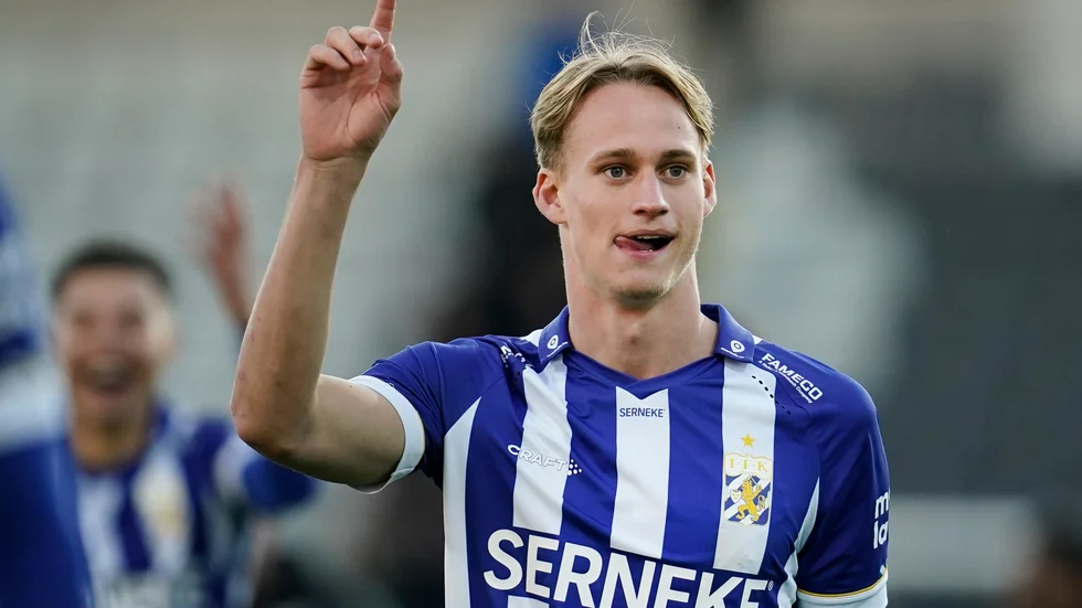 Oscar Vilhelmsson blev tvåmålsskytt för Sverige. Arkivbild.