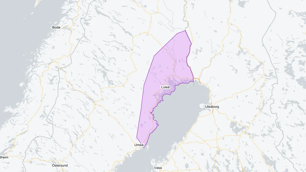 Varningen som kom ut under torsdagen gäller nordöstra Norrland.