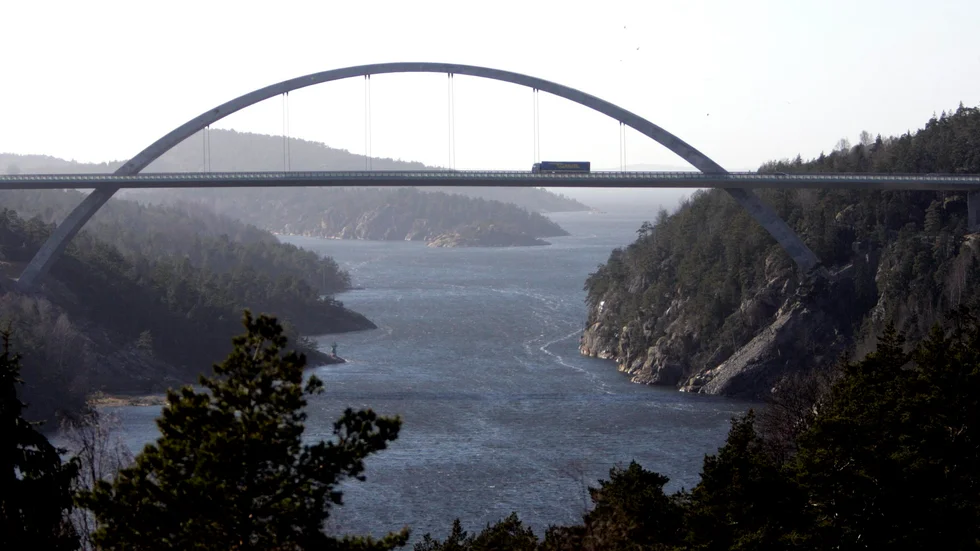 Svinesundsbron. mellan Sverige och Norge. Arkivbild.