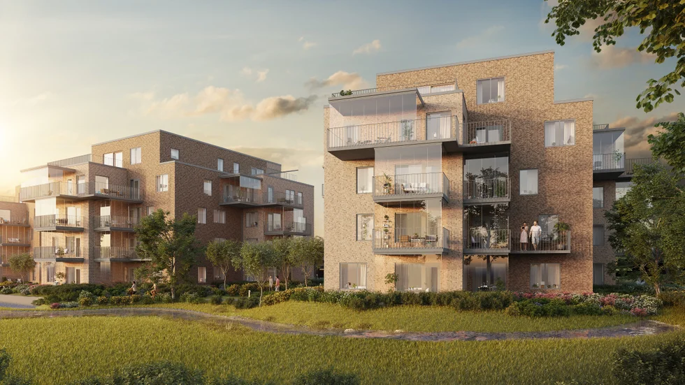 Så här ska bostadsrätterna i projektet Sjöängen se ut.