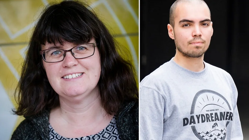 Kattis Streberg och Simón Bustamante prisas av Journalistförbundets Sörmlandsdistrikt.
