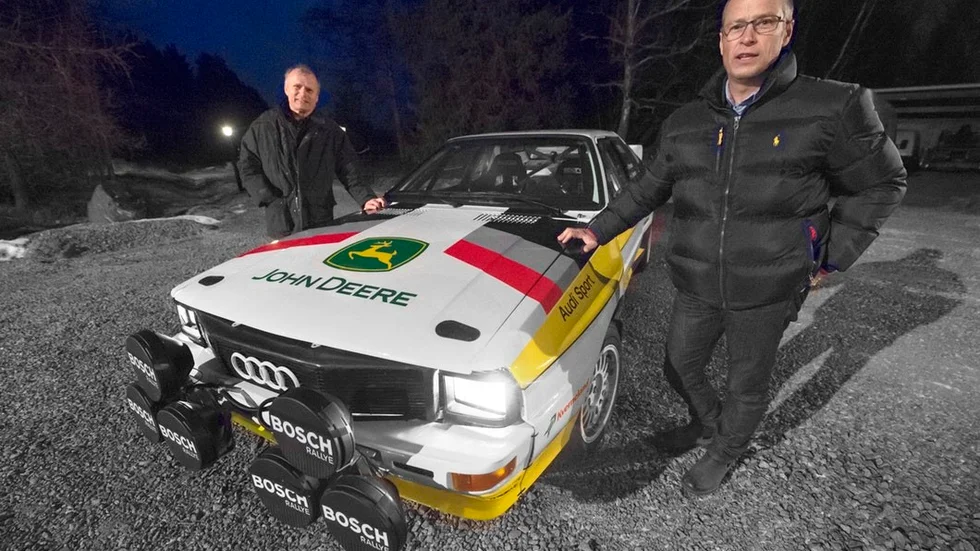 För tredje året i rad fick teamet Janne Pettersson (till höger) och Lasse Andersson avbryta Midnattssolsrallyt.