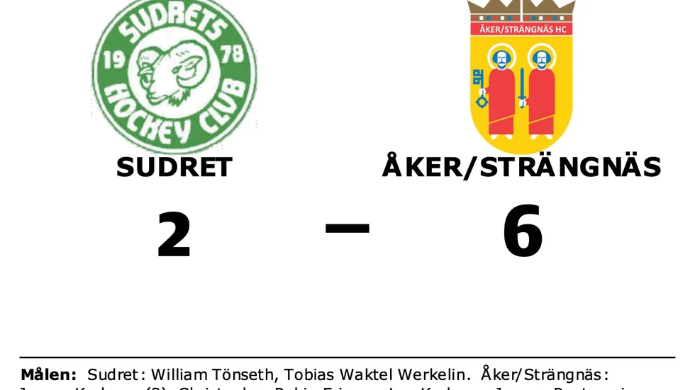 Sudrets HC förlorade mot Åker/Strängnäs HC