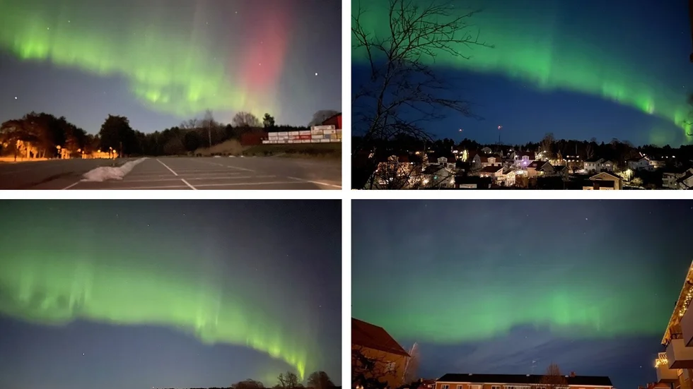Vi fick i helgen in massor med bilder på norrskenet från er läsare. Bilderna i kollaget ovan är från Torshälla, Nyköping, Strängnäs och Katrineholm, tagna natten mellan fredag och lördag.