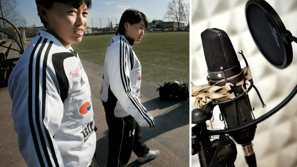 Nordkoreanskorna Kiong Ae Kim och Un Sim Ri kommer till Lötens IP i Uppsala för första gången. Nu kommer det ett radioprogram om händelsen.