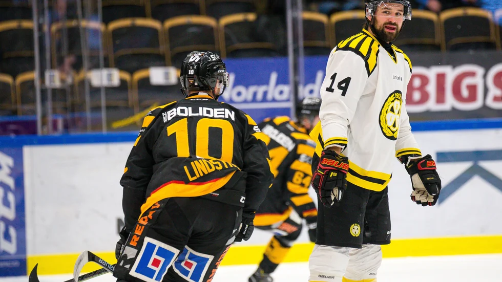 Joakim Lindström och Johan Alcén var inte direkt vänner under lördagens match. 